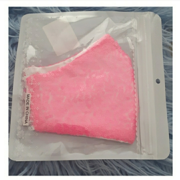 💙New Bright Pink Glitter Sequin Mas - Picture 3 of 5